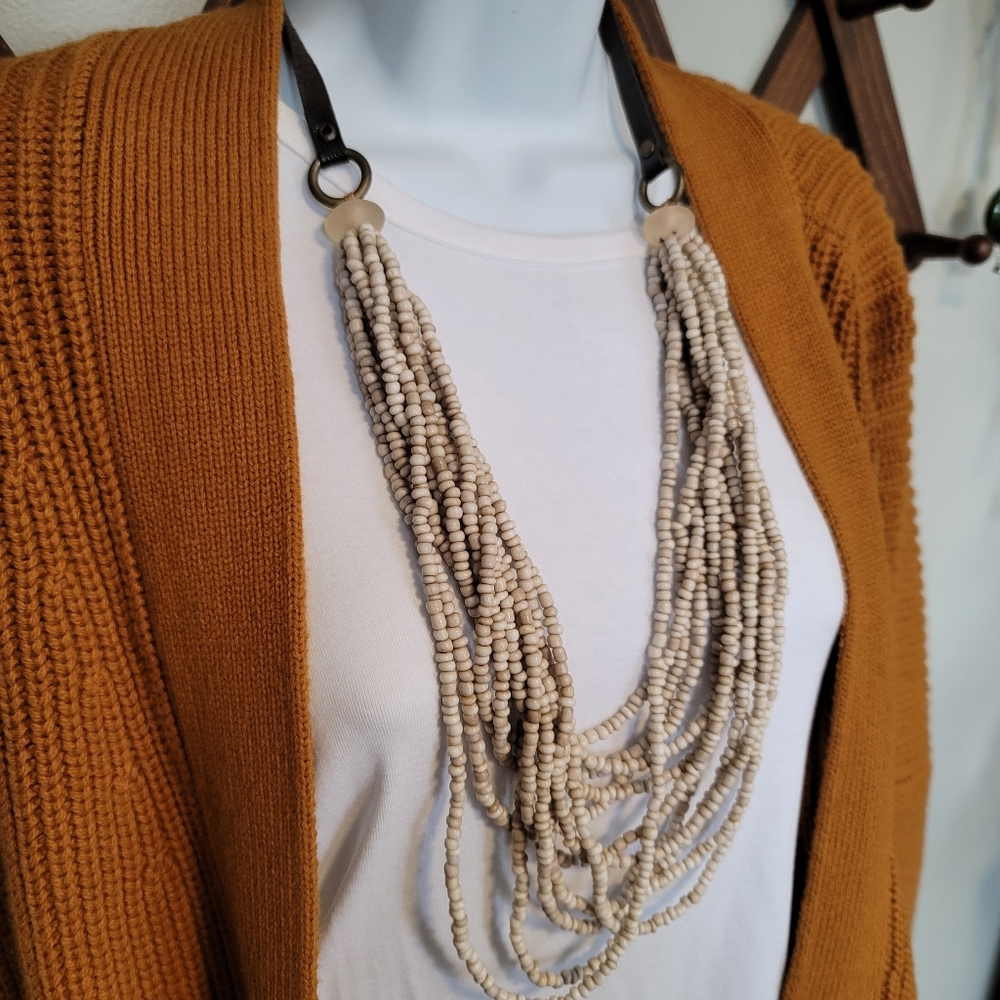 Vintage Multi Strand Seed Bead Beaded long Necklace